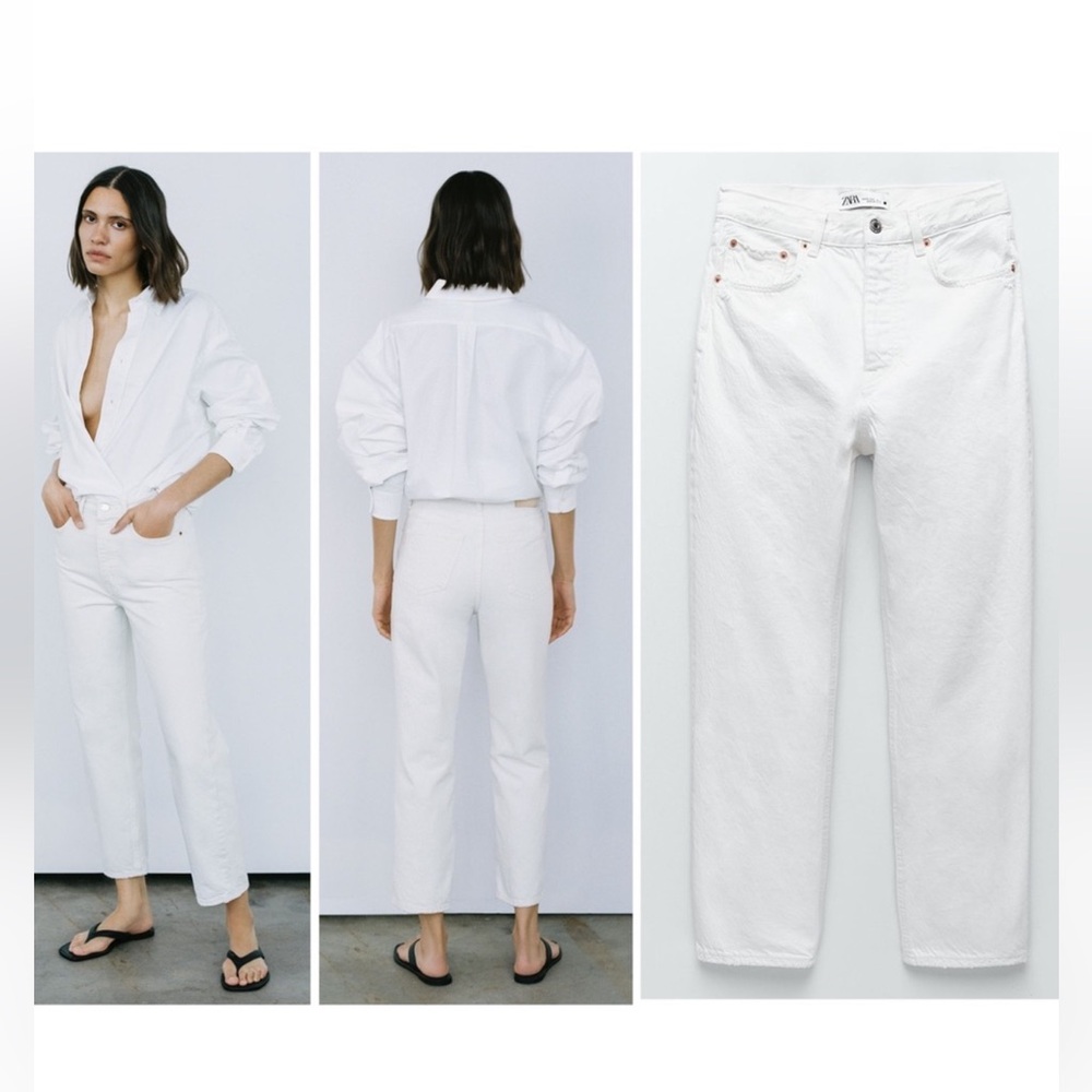 Size 2 -Zara The Bliss Straight Off-White Jeans